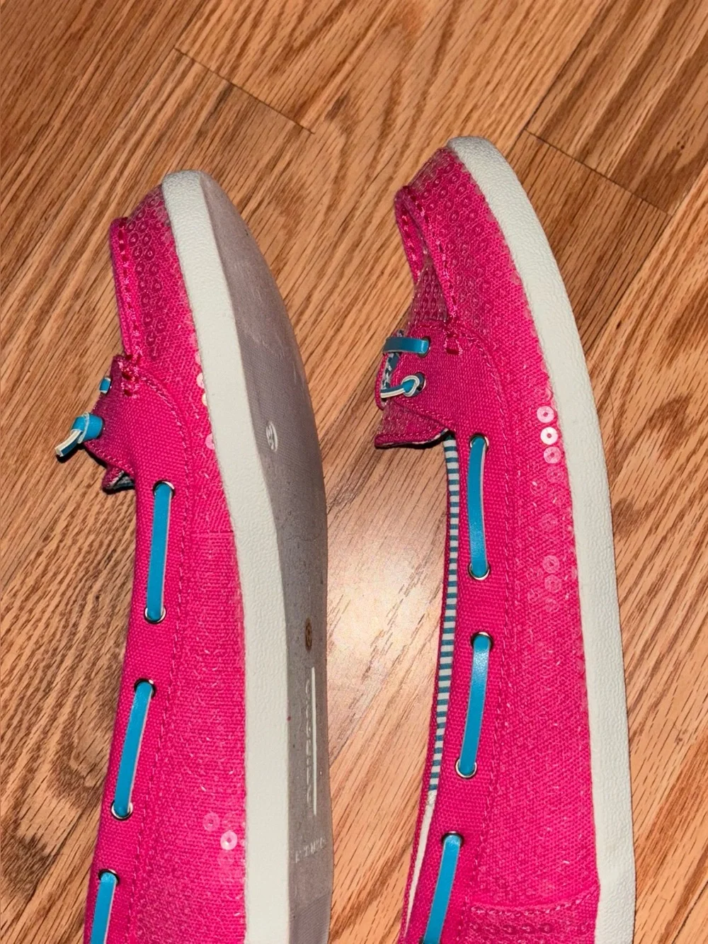Arizona Jean Company Pink & Teal sequin Slip-On Loafers